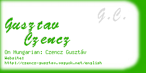 gusztav czencz business card